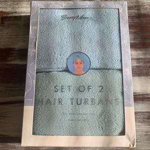 Set of 2 ‘turban’ hair wraps absorbent